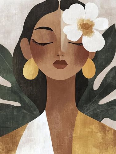 Modern portret in aardetinten