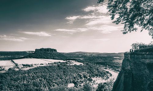 Uitzicht vanaf vesting Königstein over de Elbe