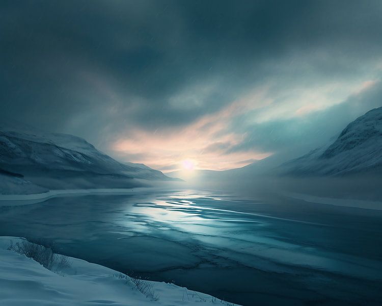 Romantisch winterlandschap van fernlichtsicht