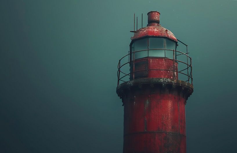 Rode vuurtoren van fernlichtsicht