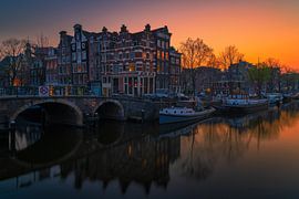 Blick von der Papiermühlenschleuse, Korte Prinsengracht in Amste von Amsterdam.Photos