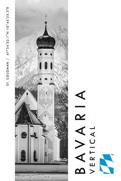 Bavaria Vertical St. Coloman (zwart-wit) van Christian Müringer