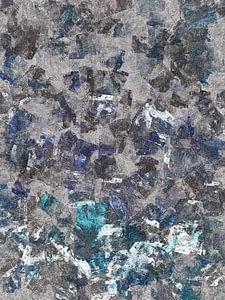 Abstrakt in Blau- und Grautönen