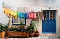 A rainbow of colours in Lisbon, Portugal