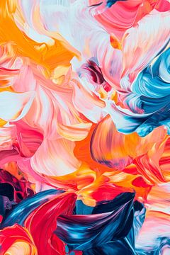 Kleurenexplosie in zachte golven van Poster Art Shop