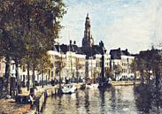 Groningen Nederland (schildering) van Bert Hooijer thumbnail