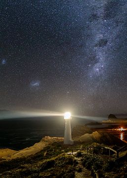 Castle Point vuurtoren bij nacht, NZ, Nieuw Zeeland, portret van Pascal Sigrist - Landscape Photography