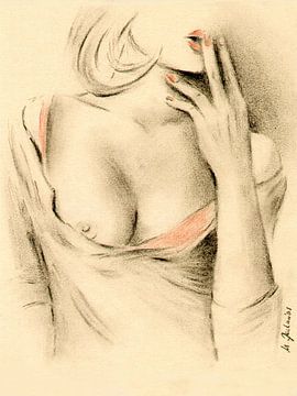 Aphrodite de la modernité - dessins érotiques sur Marita Zacharias