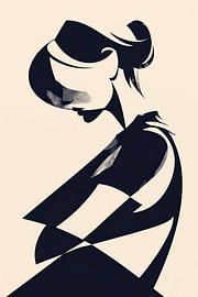 Portrait féminin stylisé et minimaliste