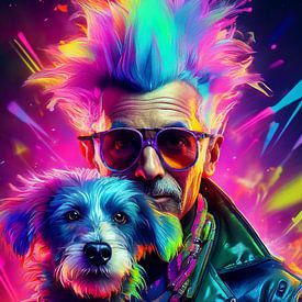 oude punker met hond van Jörg B. Schubert