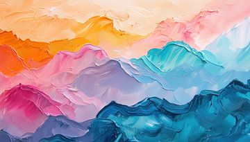 Abstracte landschap bergen van TheXclusive Art