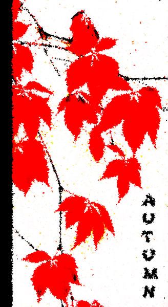 feuilles d'automne rouges mixed media par Werner Lehmann