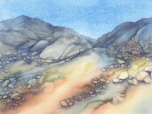 Rotsachtige berghelling van de Sierra de Bernia