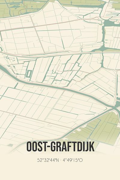 Alte Landkarte von Oost-Graftdijk (Nordholland) von Ortsdrucke