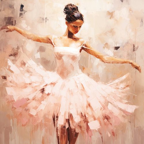 Impressionistische ballerina in roze
