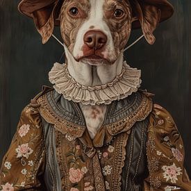 dog in Victorian dress by Gelissen Artworks