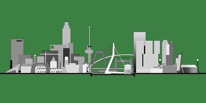 Rotterdamse skyline, Rotterdams groen van Frans Blok - foto's, kunst en andere wanddecoratie
