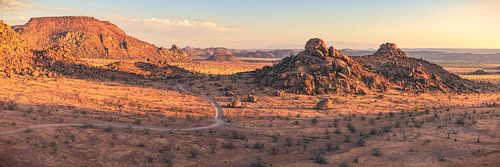 Namibia Damaraland panorama in the evening light