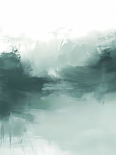 Abstract Minimalist Teal Painting