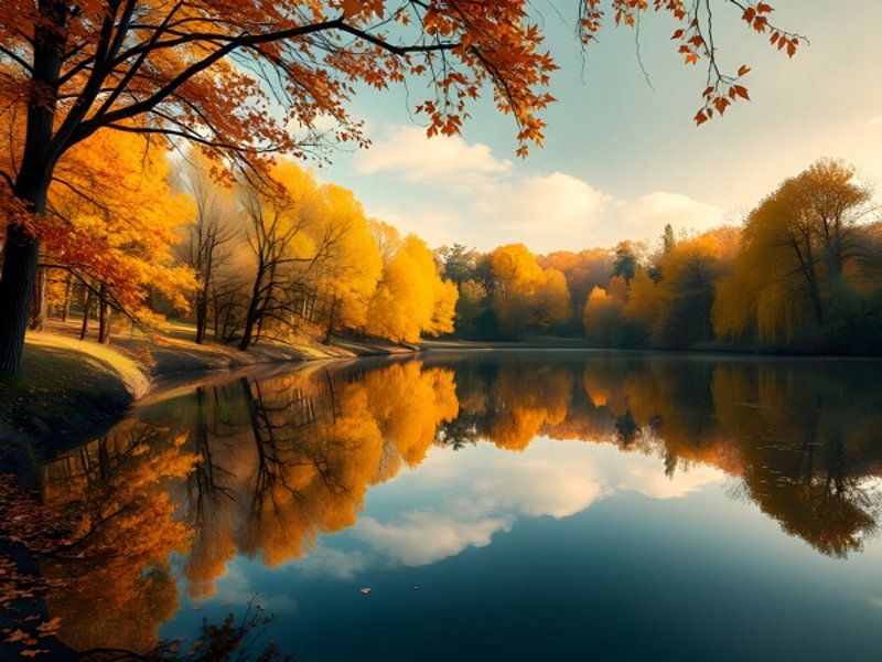 Reflet automnal sur le lac par ButterflyPix