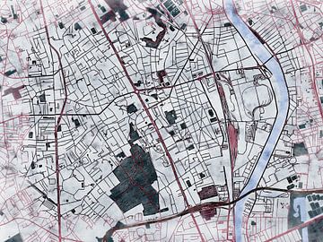 Kaart van Vitry-sur-Seine in de stijl 'White Winter' van Maporia