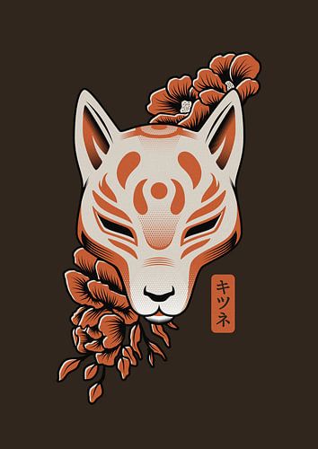 Kitsune Japanische Maske von Rene Hamann
