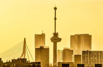 Rotterdam, Skyline avec Euromast et le pont Erasmus sur Frans Lemmens
