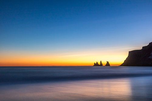 Silhouet en zonsondergang