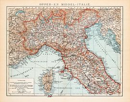 Vintage map Italy (North and Central) by Studio Wunderkammer