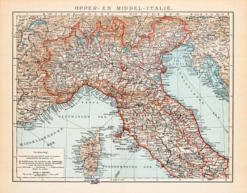 Vintage map Italy (North and Central) by Studio Wunderkammer