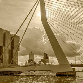 Erasmusbrug in sepia van Frans Blok