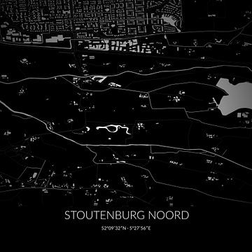 Black-and-white map of Stoutenburg North, Utrecht. by Rezona