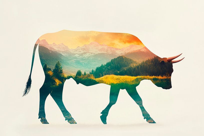Mountain landscape in the animal by Poster Art Shop