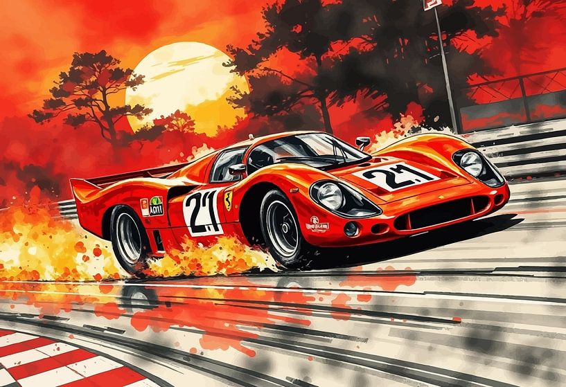 Ferrari 330 P4 - L'art japonais "Fire and Flow par MIROKKU