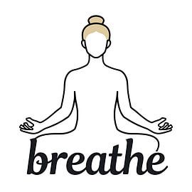 Yoga Breathe Line Art – Minimalist Meditation Wall Art by DesignByDessie