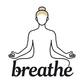Yoga Breathe Line Art – Décoration murale minimaliste pour la méditation sur DesignByDessie