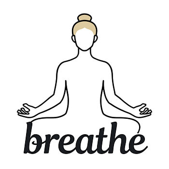 Yoga Breathe Line Art – Minimalistische Meditatie Wanddecoratie