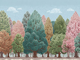 Kleurrijke Bomen | Vibrant Trees in Harmony van Bloemen Studio