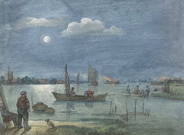 Fishermen by moonlight, Hendrick Avercamp, 1595 - 1634