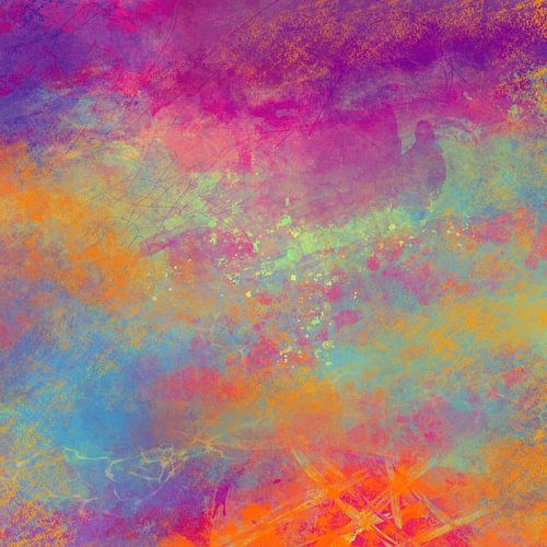 Farbenfrohes abstraktes Digitalgemälde | Moderne Wanddekoration „ & “ – abstrakter Kunstdruck