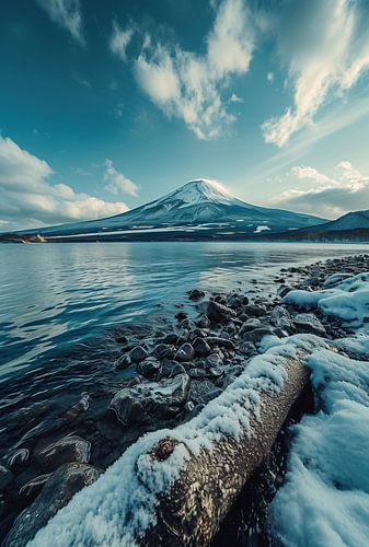 On the shore of the mountain lake