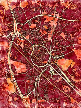 Kaart van Mechelen in de stijl 'Amber Autumn' van Maporia