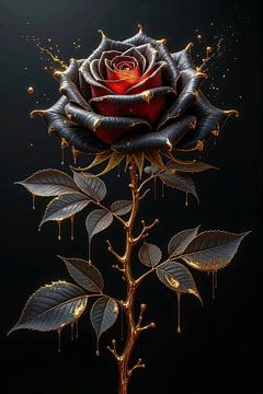 BLACK ROSE - Die dunkle Rose aus Gold und Schatten von INFERAURUM
