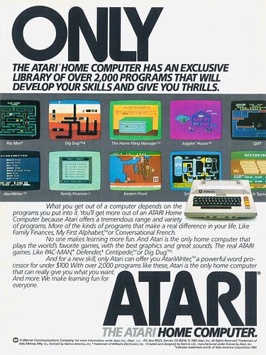 Vintage Werbung 1983 ATARI computer