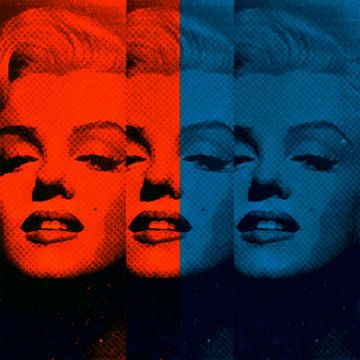Marilyn Monroe - 12 Colours - Orange - Vintage Blue - Neon Game van Felix von Altersheim