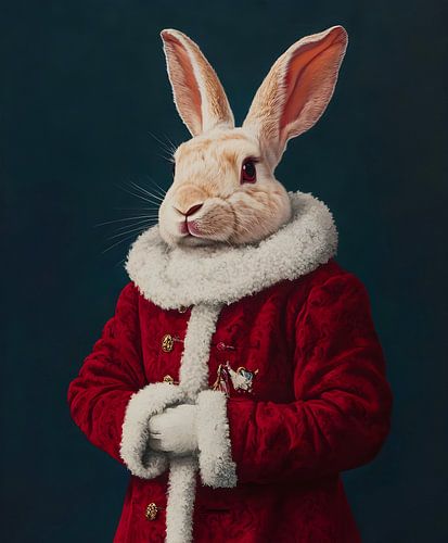 Christmas portrait of rabbit
