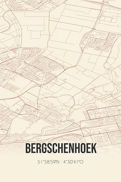 Vieille carte de Bergschenhoek (Hollande méridionale) sur Rezona