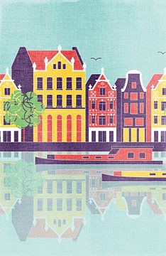 Amsterdam Textile Art by Mad Dog Art