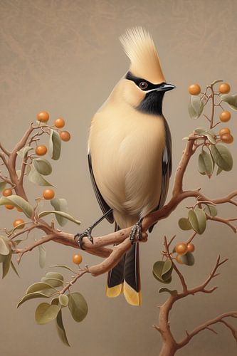 Scarlet Harmony: Waxwing's Berry Feast