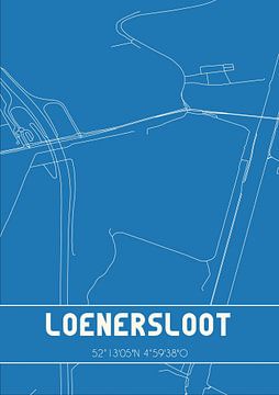 Blauwdruk | Landkaart | Loenersloot (Utrecht) van MijnStadsPoster